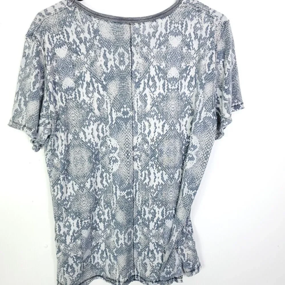 Free People Top Womens S Tourist Printed Snake Animal Exotic Super Soft Gray